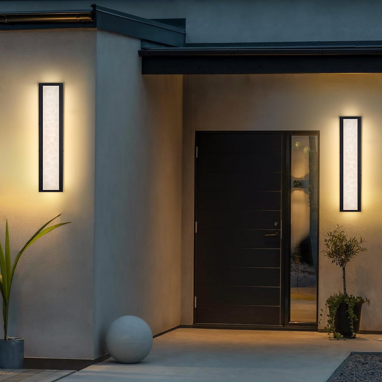 IP65 Waterproof Marble Front Porch Light Exterior Wall Sconce-2