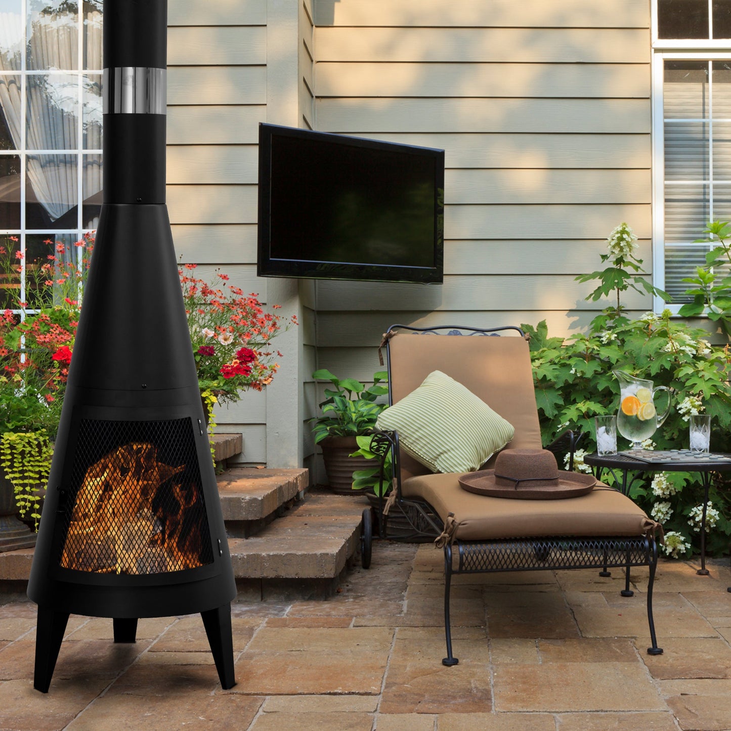 Modern Mesh Chiminea Fireplace-4