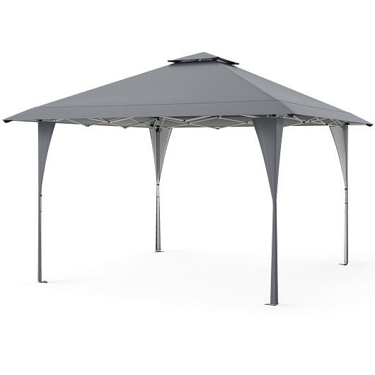 13 X 13 FT Pop up Gazebo with Portable Carrying Bag 8 Stakes and 4 Wind Ropes-Pink-0